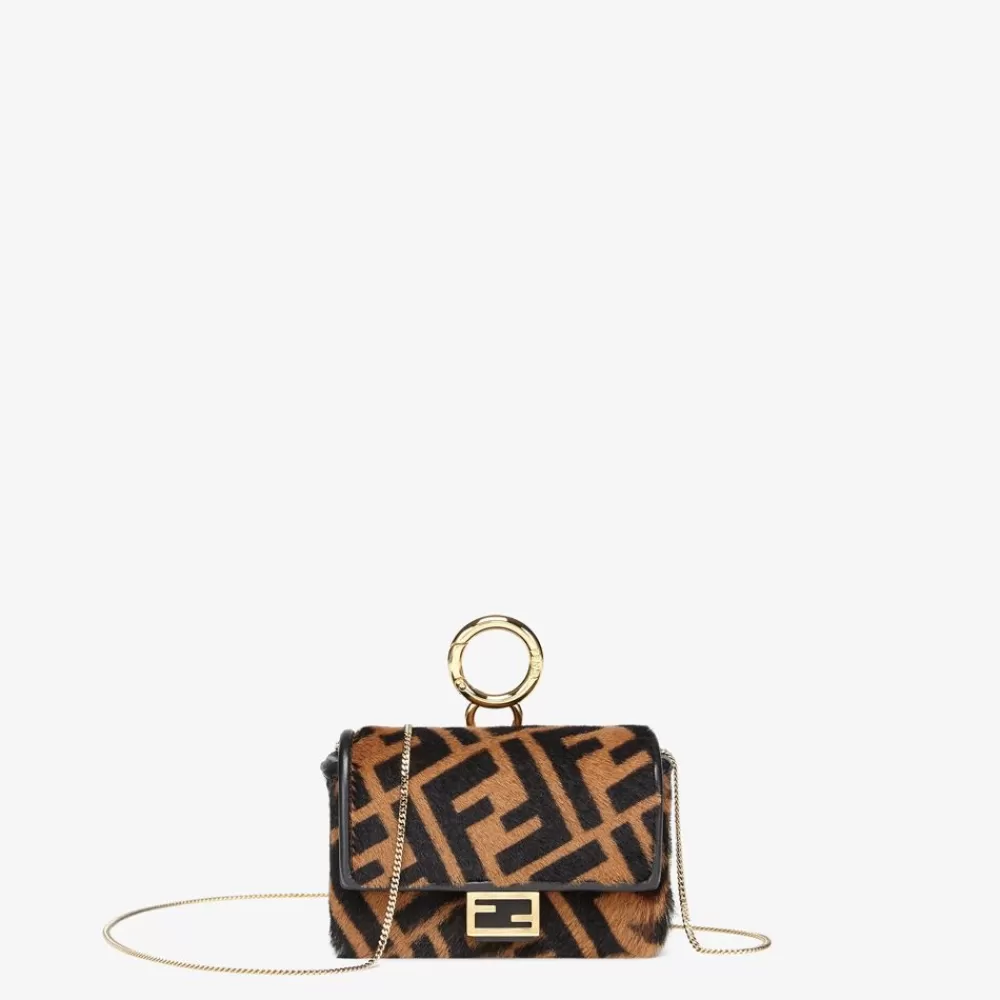 Fendi Miniature Taschen<Anhanger Aus Lammfell In Braun