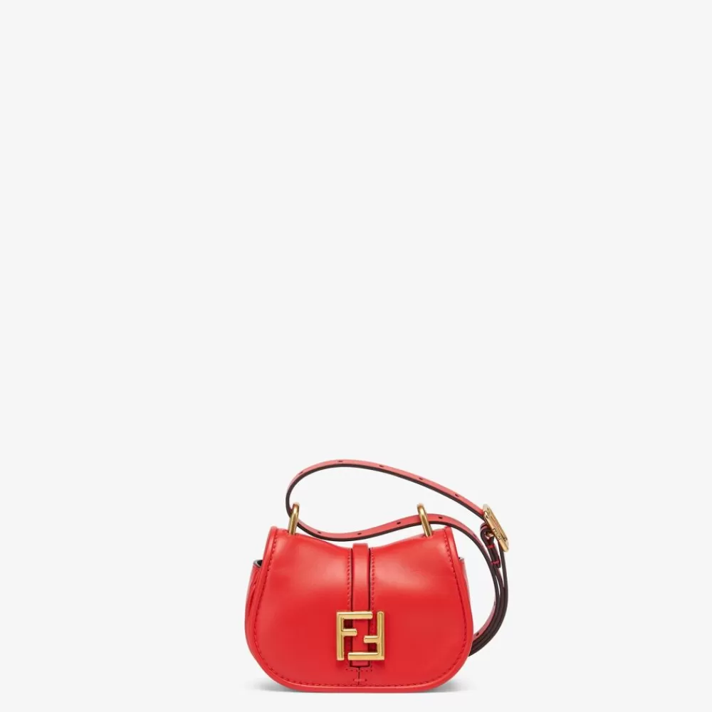 Fendi Miniature Taschen<Anhanger Aus Leder In Rot