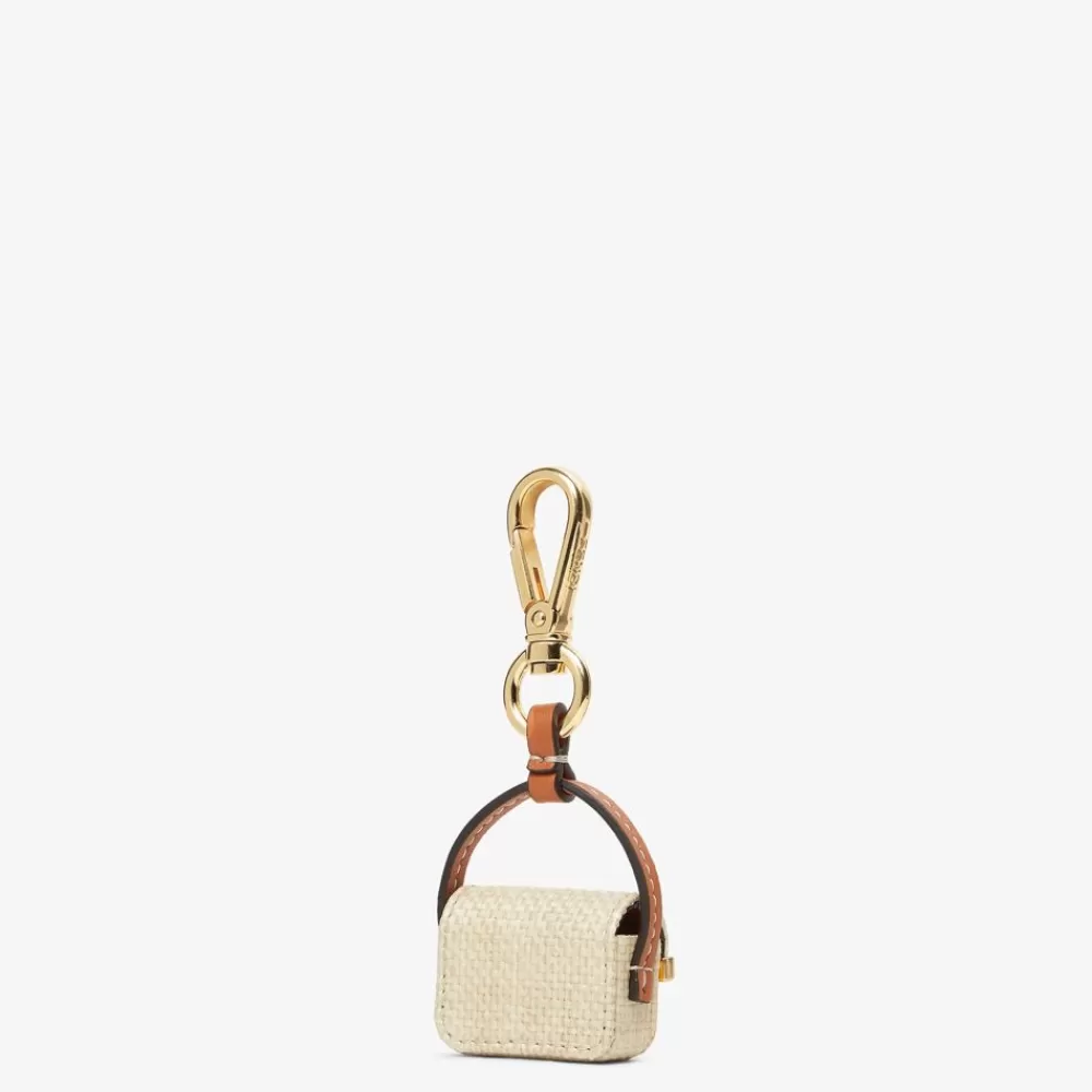 Fendi Miniature Taschen<Anhanger Aus Naturlichem Raffiabast