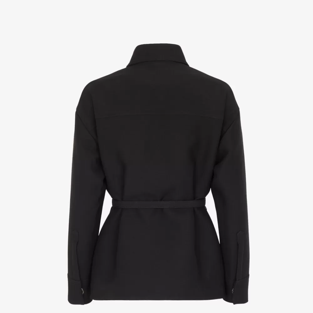 Fendi Mantel Und Oberbekleidung<Aus Wolle Und Seide In Schwarz