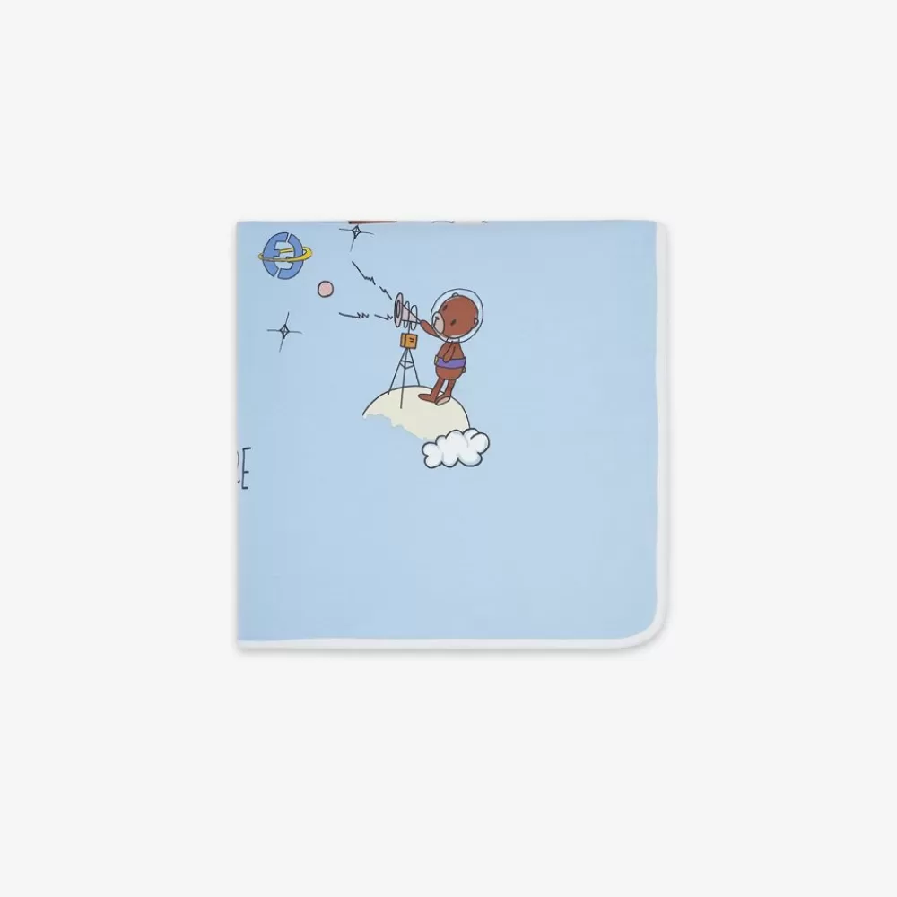 Fendi Baby Madchen<Babydecke Aus Jersey In Himmelblau, Mehrfarbig