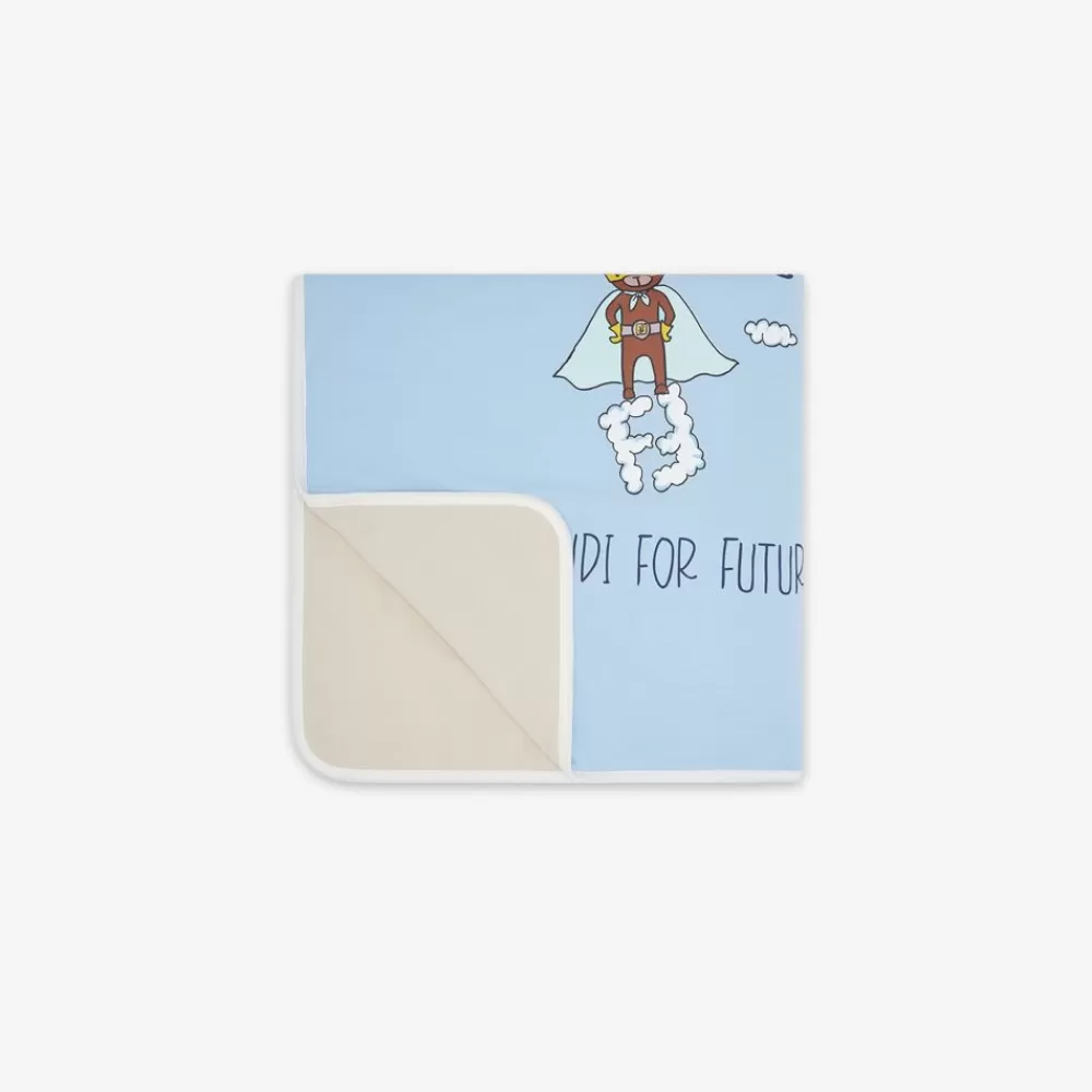 Fendi Baby Madchen<Babydecke Aus Jersey In Himmelblau, Mehrfarbig