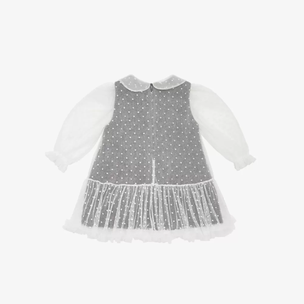 Fendi Baby Madchen<Baby-Kleid Aus Flanell Und Tull Mit Stickereien