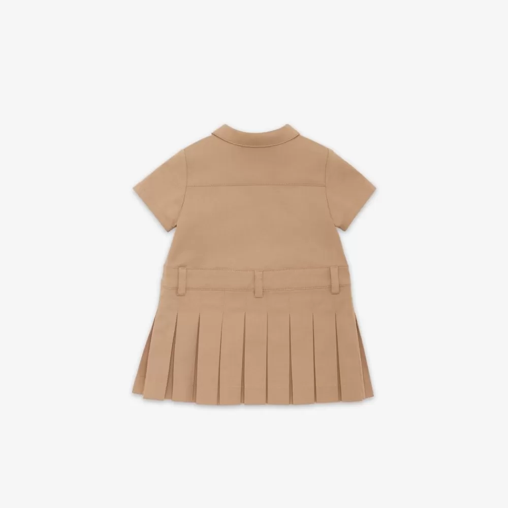 Fendi Baby Madchen<Baby-Kleid Aus Gabardine In Beige