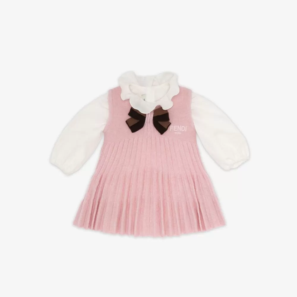 Fendi Baby Madchen<Babykleid Aus Strick In Rosa