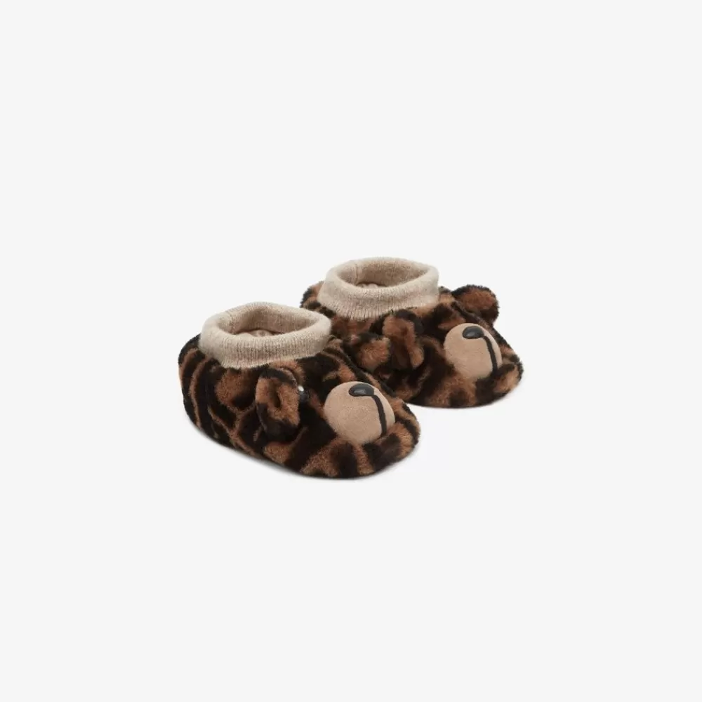 Fendi Baby Madchen<Baby-Pantoffeln Aus Lammfell Mit Logo