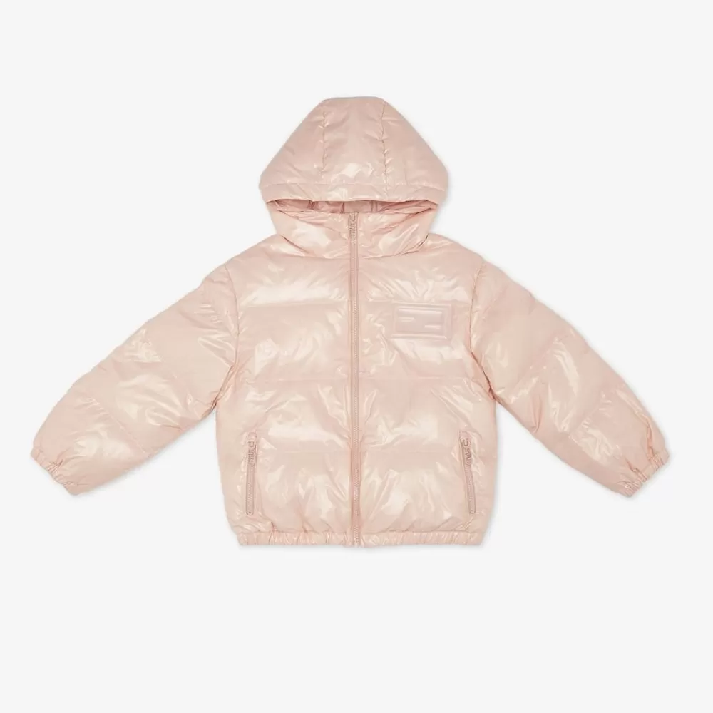 Fendi Ready To Wear<Baguette Daunen-Bomberjacke Aus Nylon In Rosa