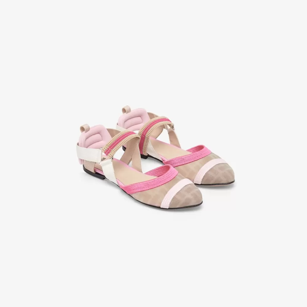Fendi Schuhe<Ballerina Colibri Mit Logo In Rosa Und Fuchsiafarben