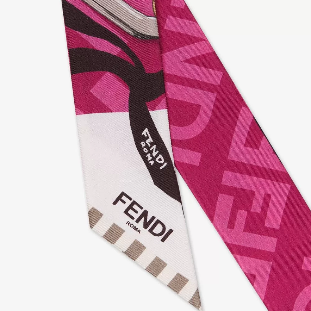 Fendi Seide<Bandeau Aus Seide In Alpenveilchen Rosa