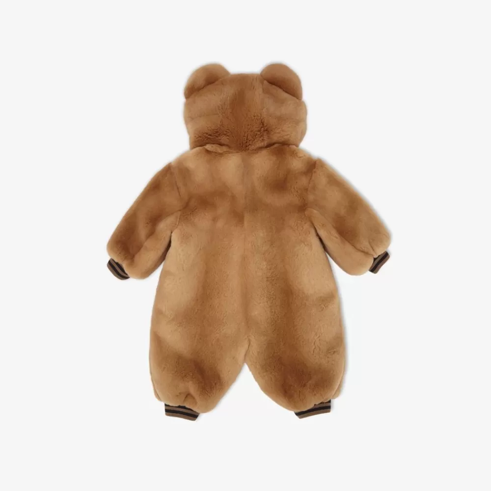 Fendi Baby Madchen<Baren-Overall Aus Epiliertem Nerz In Tabakfarbe