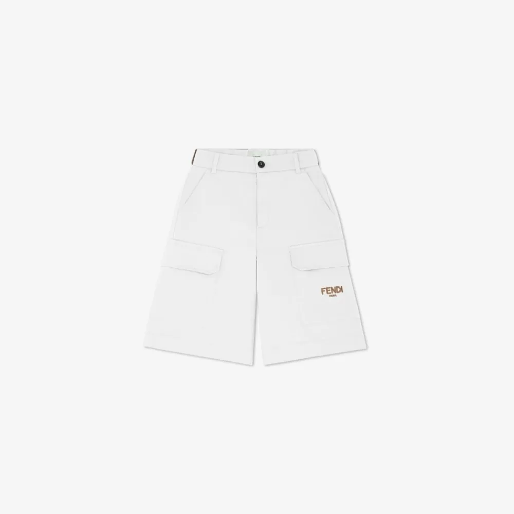 Fendi Ready To Wear<Bermudas Aus Weisem Gabardine