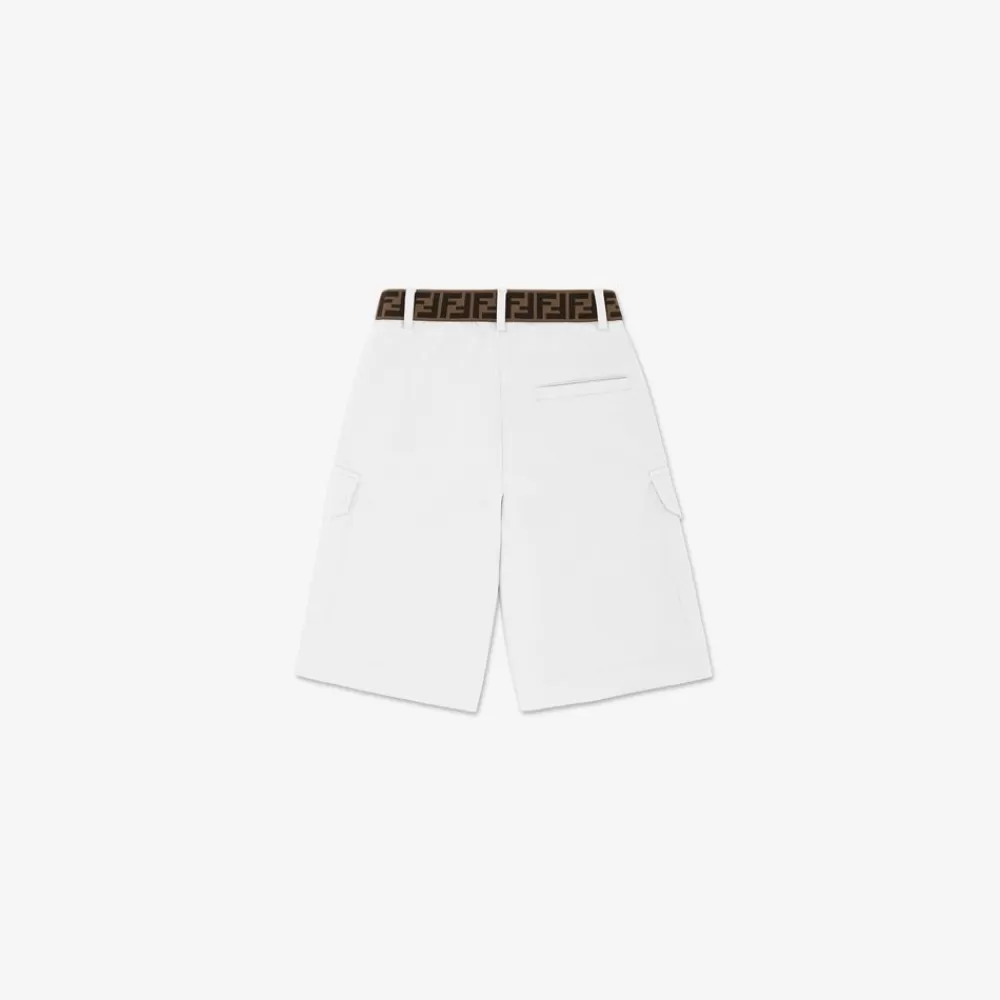 Fendi Ready To Wear<Bermudas Aus Weisem Gabardine