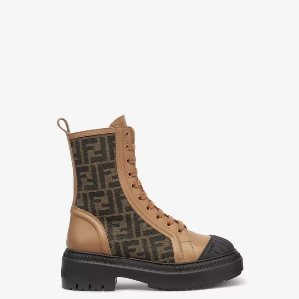Fendi Stiefel Und Stiefeletten<Bikerstiefel Aus Leder In Beige