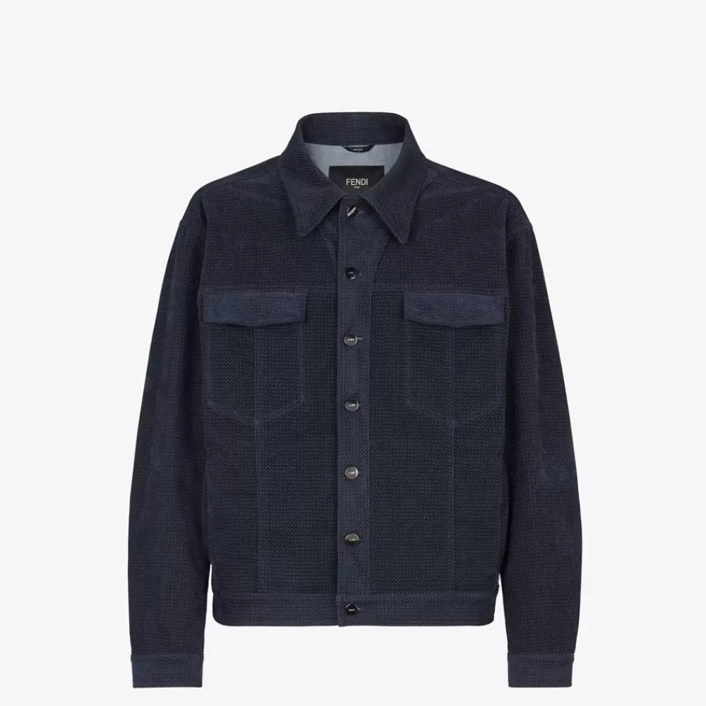 Fendi Mantel Und Oberbekleidung<Blouson Aus Blauem Denim