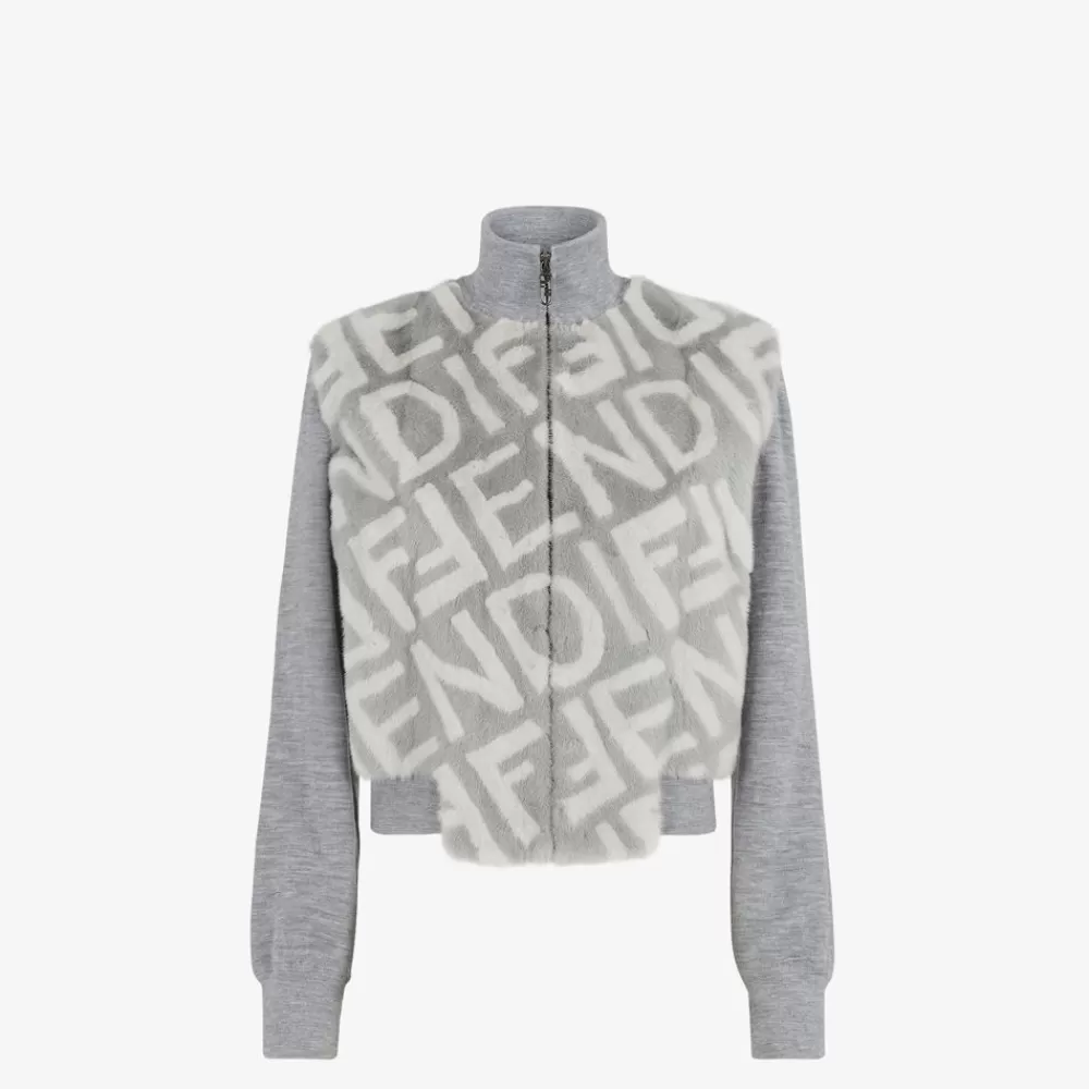 Fendi Mantel Und Oberbekleidung<Blouson Aus Nerzpelz In Grau