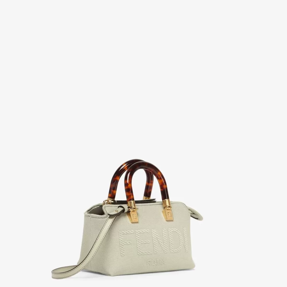 Fendi Mini-Taschen<Boston Bag In Kleiner Grose Aus Canvas In Hellgrun Mit Roma-Stick