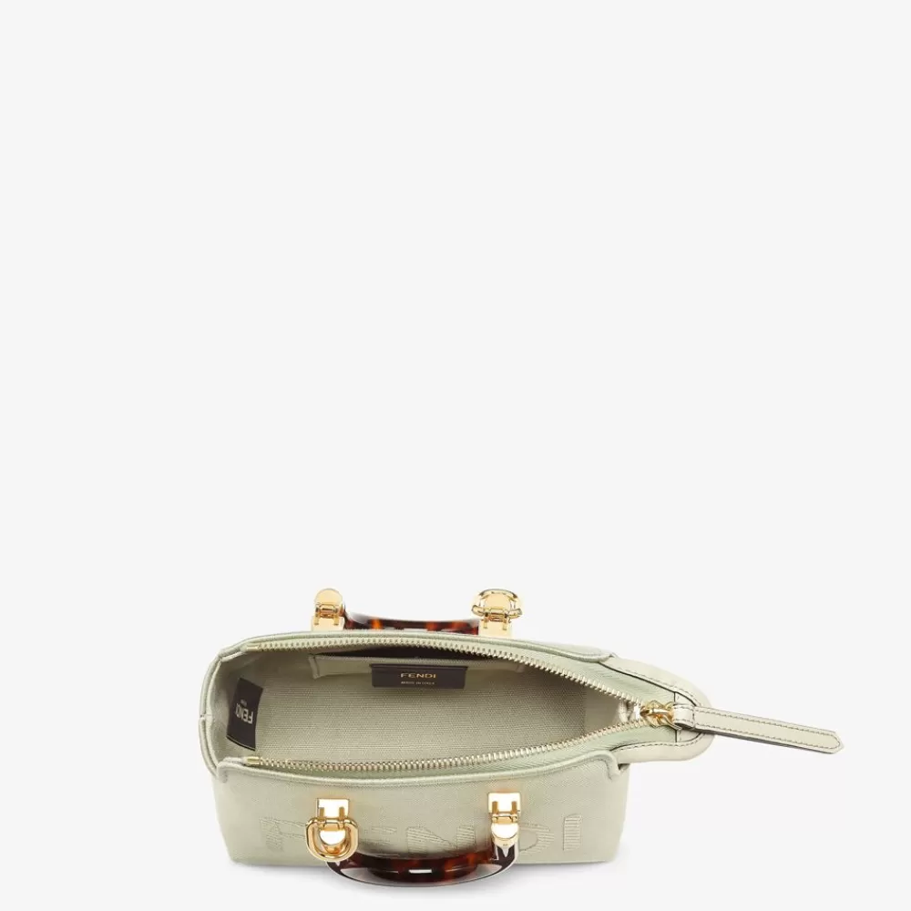 Fendi Mini-Taschen<Boston Bag In Kleiner Grose Aus Canvas In Hellgrun Mit Roma-Stick