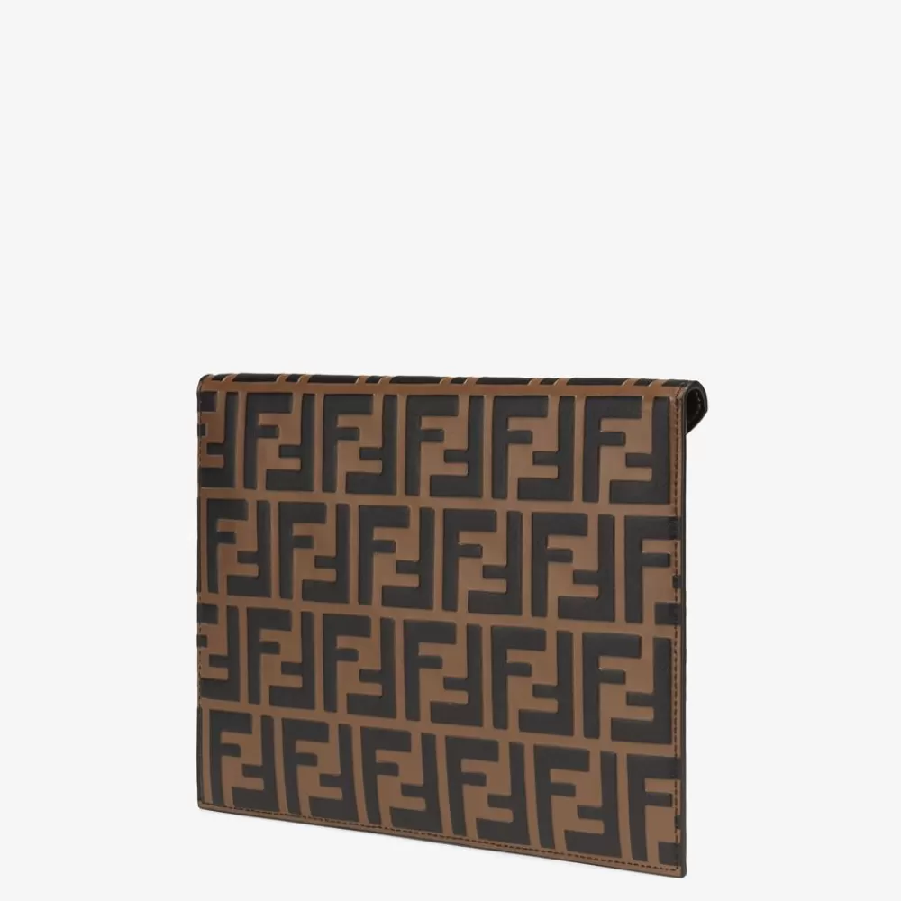 Fendi Pochetten<Braune Ledertasche