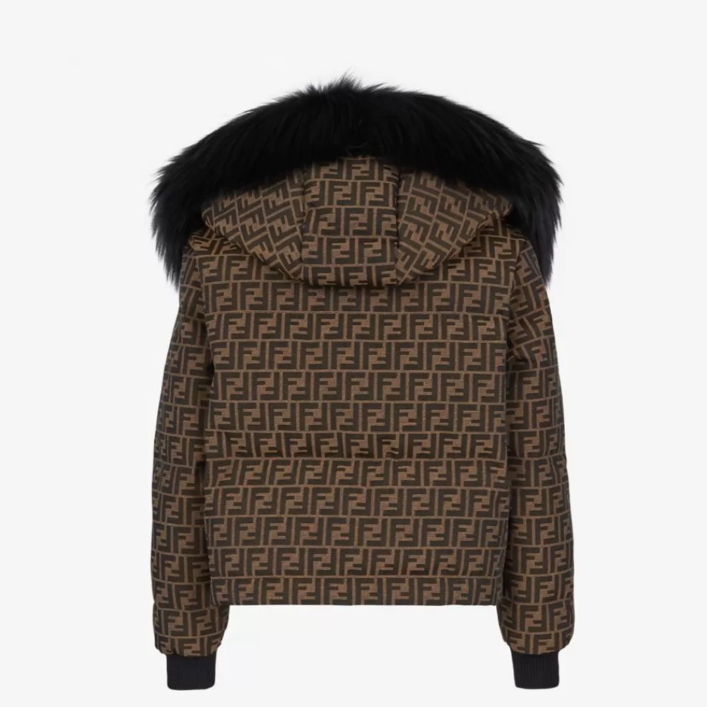 Fendi Sportbekleidung<Daunenjacke Aus Canvas In Braun