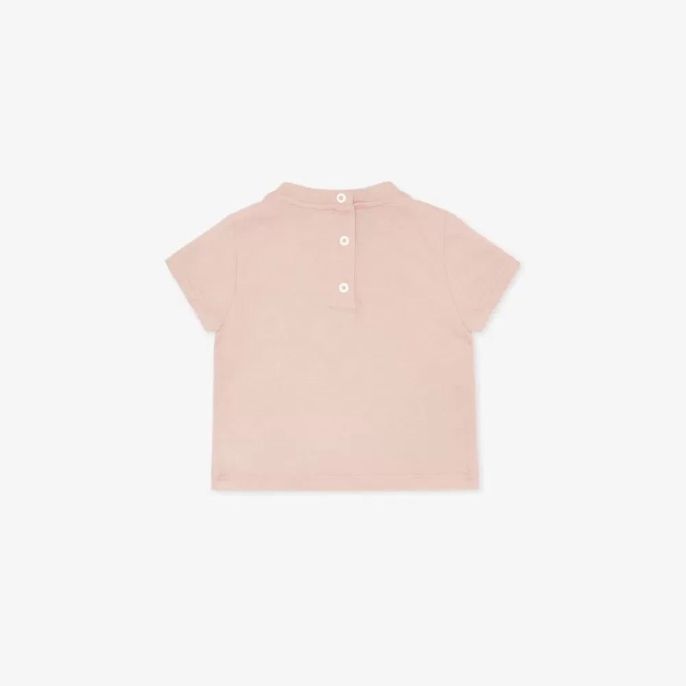 Fendi Baby Madchen< Roma T-Shirt Aus Rosafarbenem Jersey