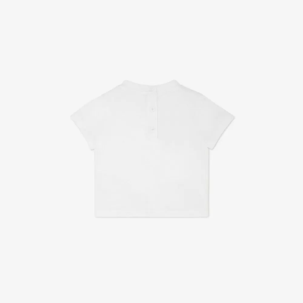 Fendi Baby Madchen< Roma T-Shirt Aus Weisem Jersey