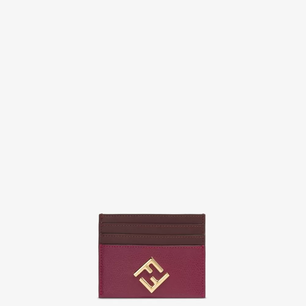 Fendi Kartenetuis Und Kleine Accessoires<Flaches Kartenetui Aus Leder In Bordeaux