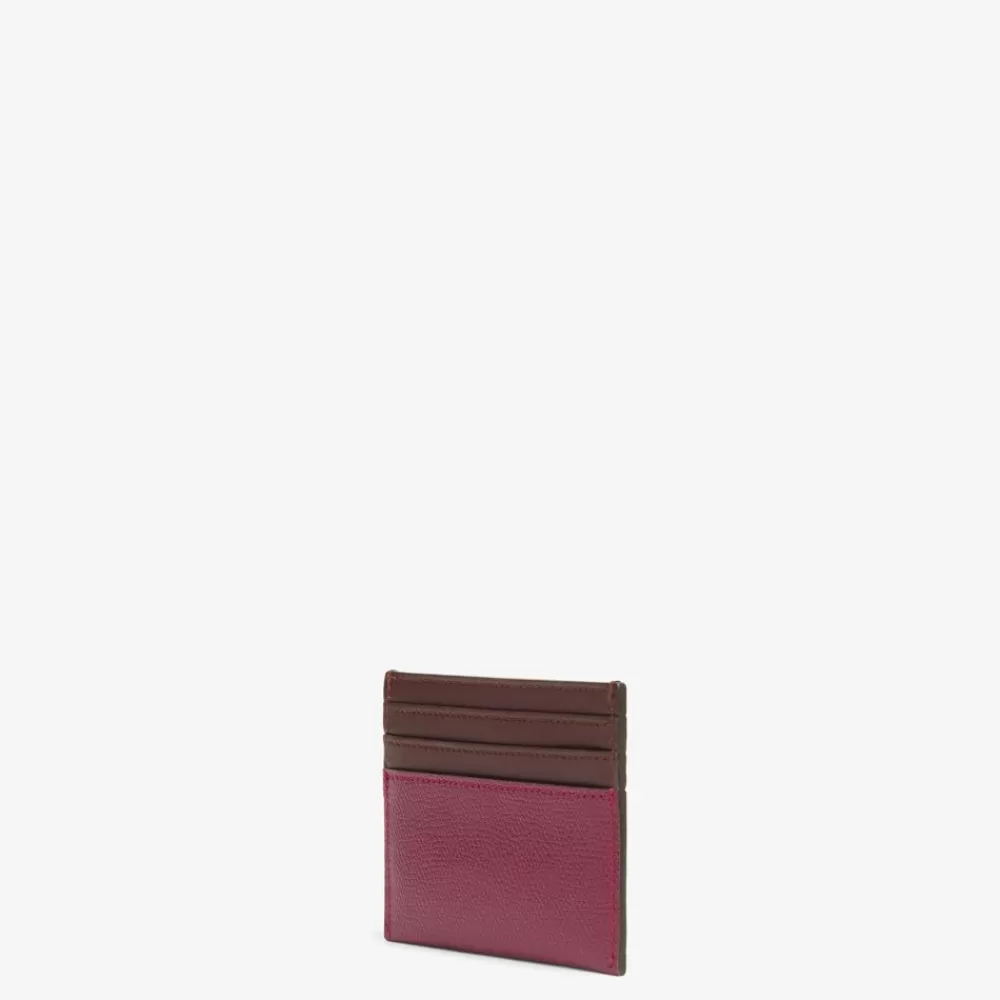 Fendi Kartenetuis Und Kleine Accessoires<Flaches Kartenetui Aus Leder In Bordeaux