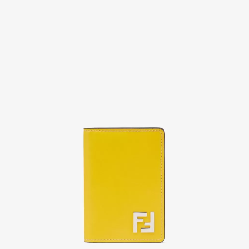 Fendi Kartenetuis Und Kleine Accessoires<Flaches Kartenetui Aus Leder In Gelb