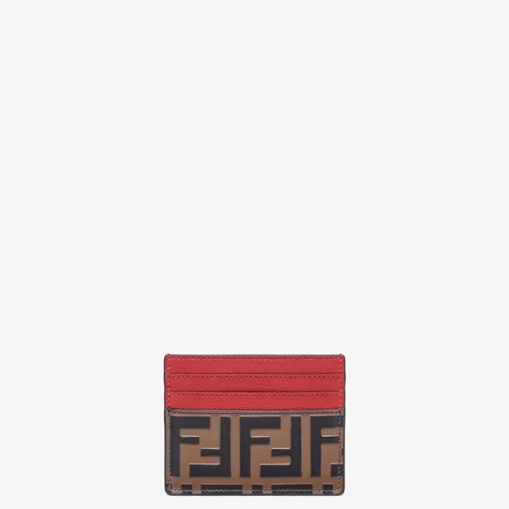 Fendi Kartenetuis Und Kleine Accessoires<Flaches Kartenetui Aus Leder In Rot