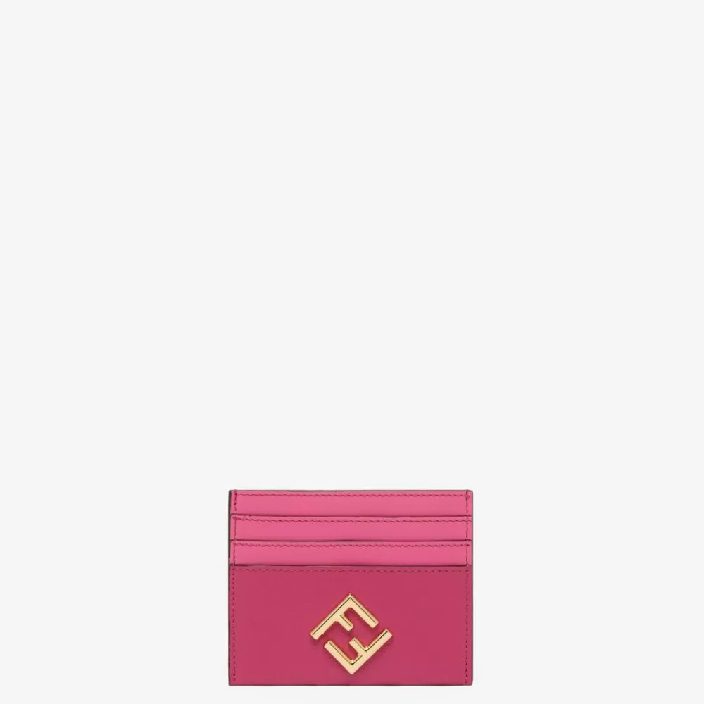 Fendi Kartenetuis Und Kleine Accessoires<Flaches Kartenetui Zweifarbigem Leder In Fuchsia Und Dunkelrosa