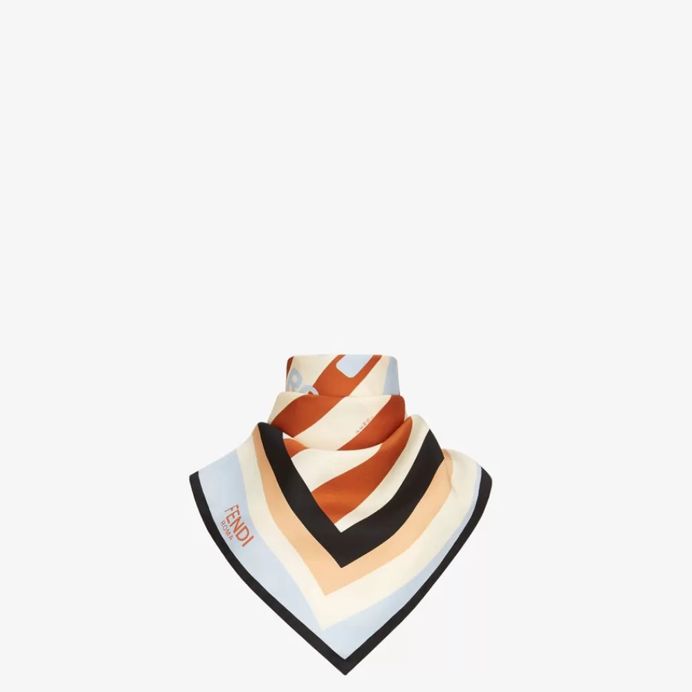 Fendi Seide<Foulard Aus Seide In Braun