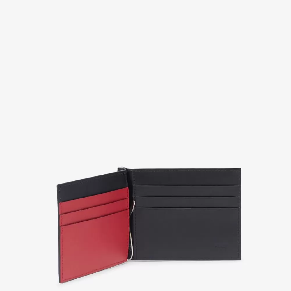 Fendi Portemonnaies<Geldschein-Clip Aus Leder In Schwarz