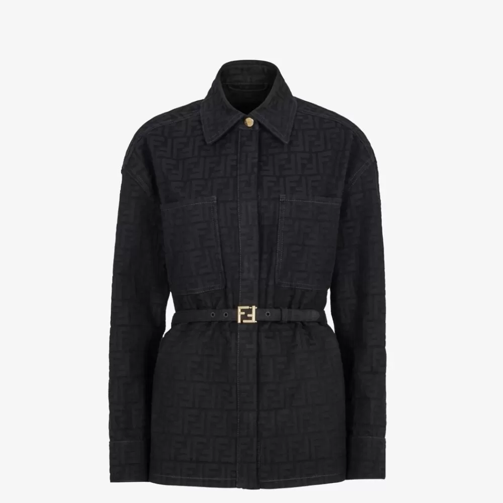 Fendi Jeans<Go-To Jacke Aus Jacquard-Denim In Blau