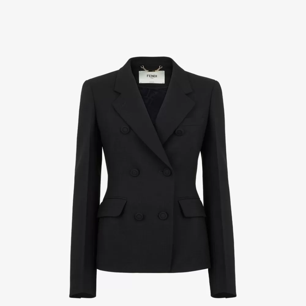 Fendi Mantel Und Oberbekleidung<Go-To Jacke Aus Wolle In Schwarz