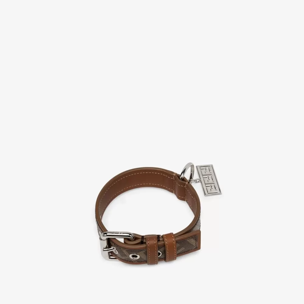 Fendi Haustier-Accessoires<Halsband Aus Stoff In Braun