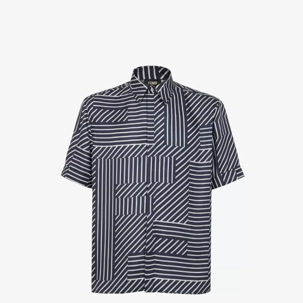 Fendi Hemden<Hemd Aus Seide In Blau
