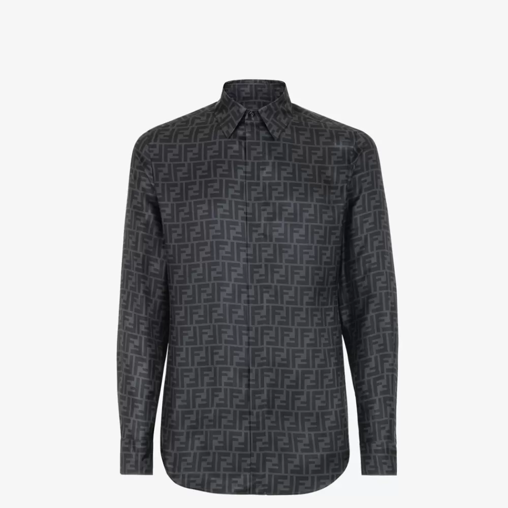 Fendi Hemden<Hemdbluse Aus Seide In Grau