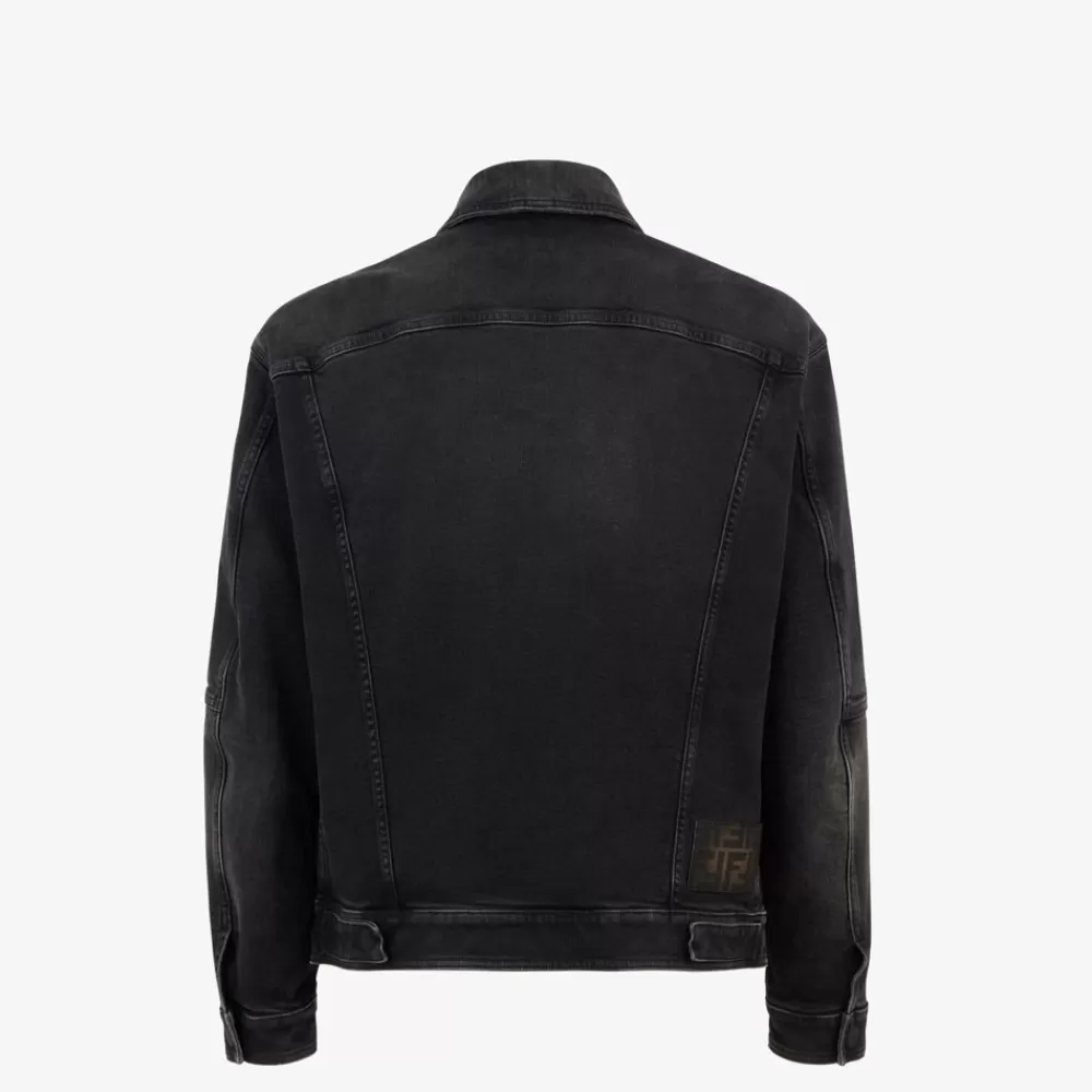 Fendi Mantel Und Oberbekleidung<Jacke Aus Denim In Schwarz