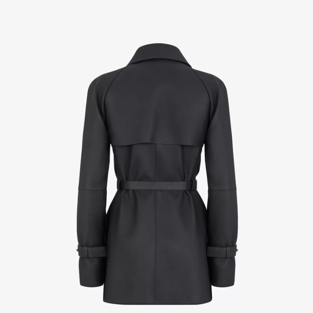 Fendi Mantel Und Oberbekleidung<Jacke Aus Gewachstem Leder In Schwarz