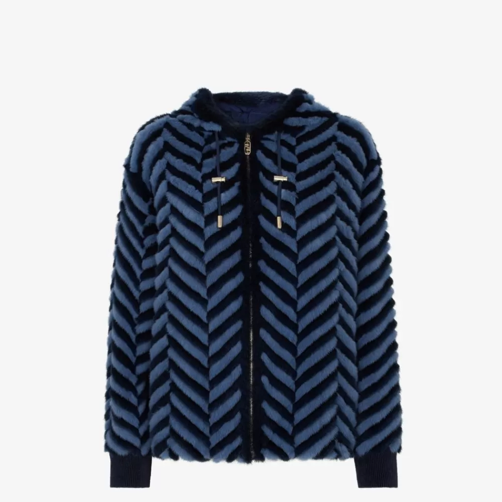 Fendi Mantel Und Oberbekleidung<Jacke Aus Nerzpelz In Blau