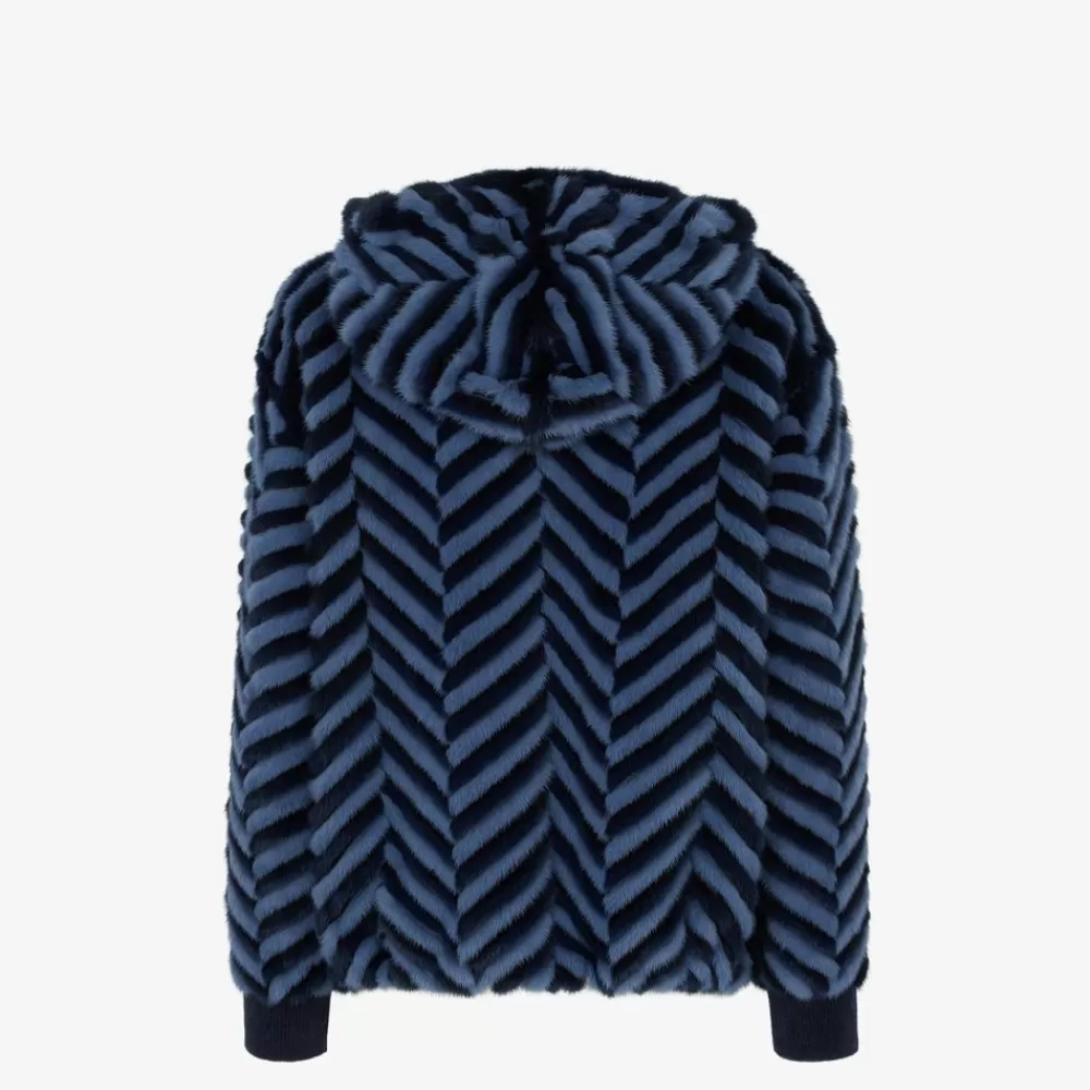 Fendi Mantel Und Oberbekleidung<Jacke Aus Nerzpelz In Blau