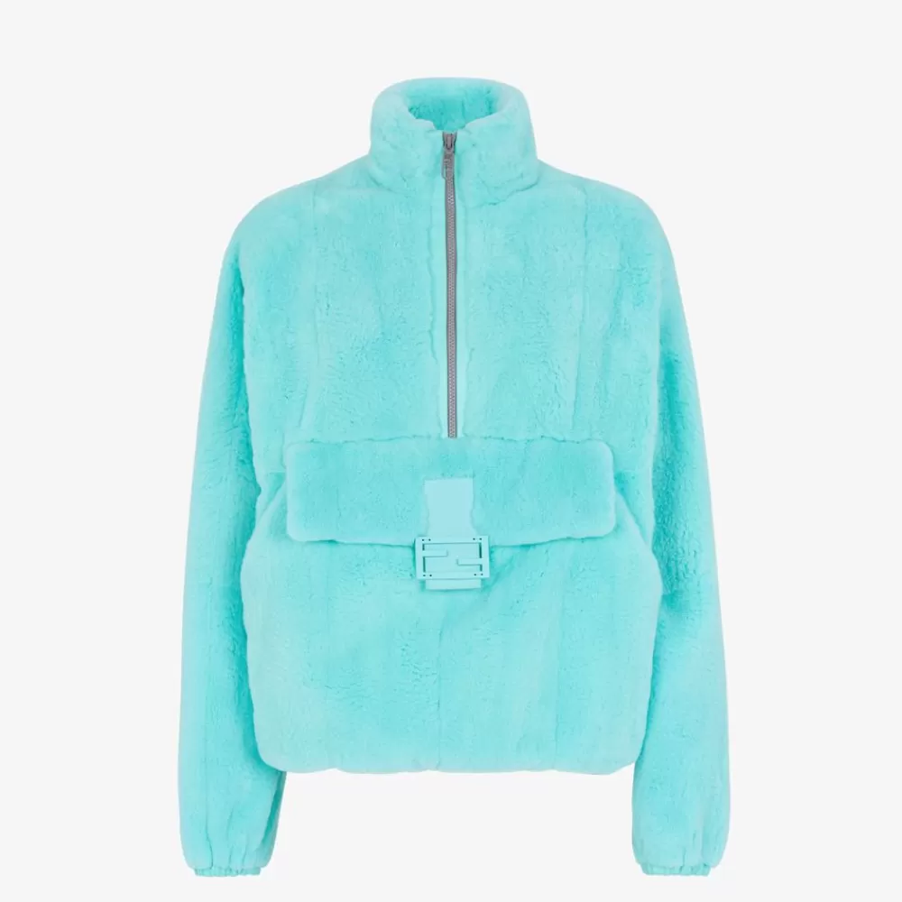 Fendi Mantel Und Oberbekleidung<Jacke Aus Nerzpelz In Hellblau