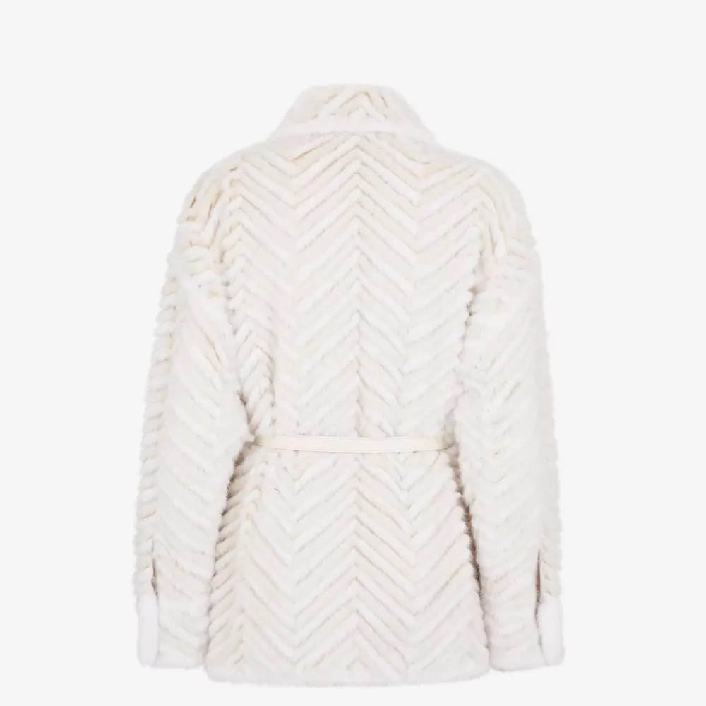 Fendi Mantel Und Oberbekleidung<Jacke Aus Nerzpelz In Weis