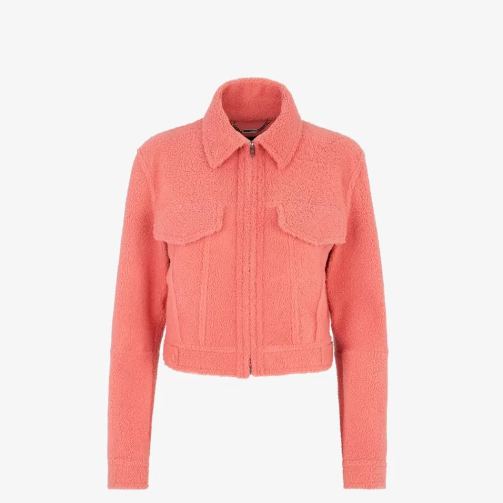 Fendi Mantel Und Oberbekleidung<Jacke Aus Shearling In Rosa