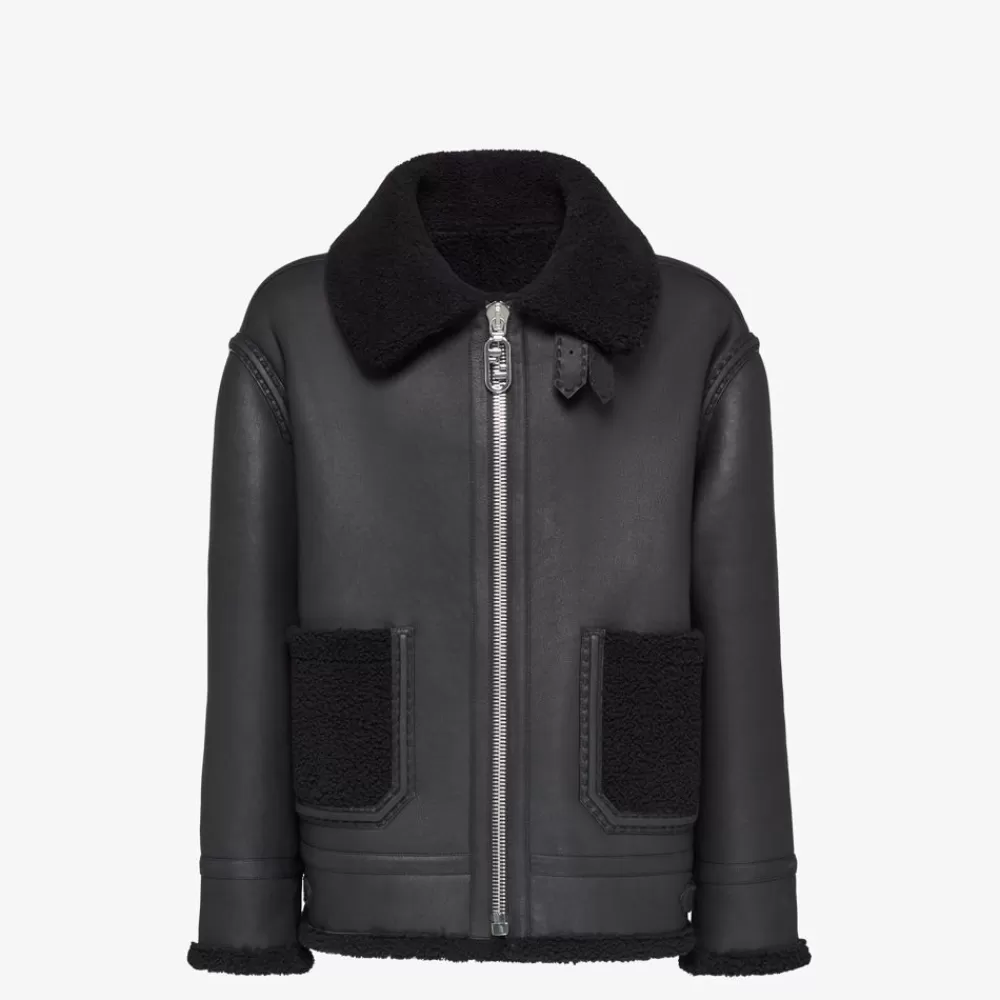 Fendi Mantel Und Oberbekleidung<Jacke Aus Shearling In Schwarz