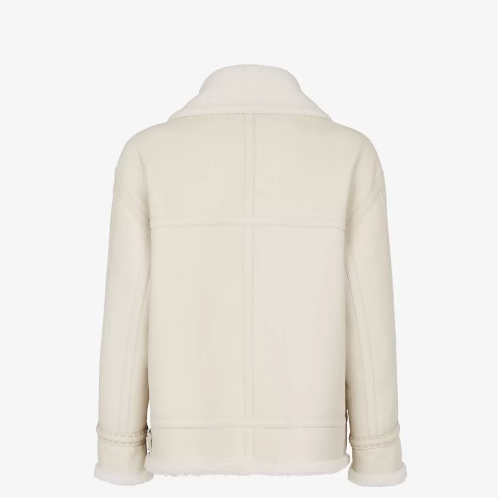 Fendi Mantel Und Oberbekleidung<Jacke Aus Shearling In Weis