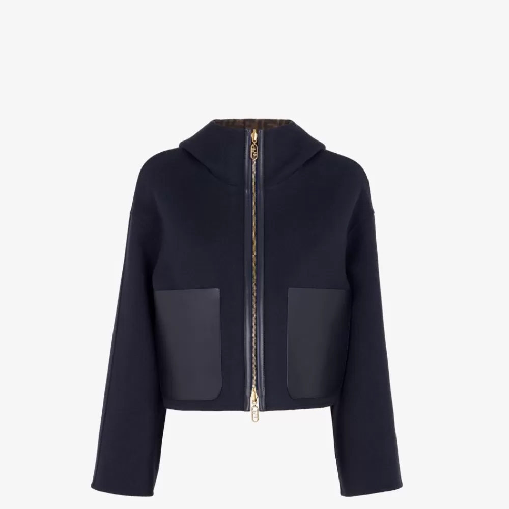 Fendi Mantel Und Oberbekleidung<Jacke Aus Wolle In Blau