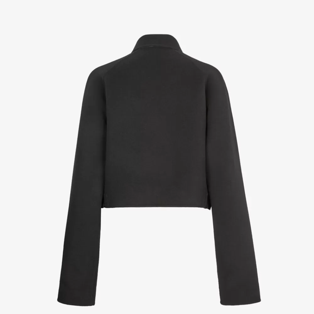 Fendi Mantel Und Oberbekleidung<Jacke Aus Wolle Und Nerzpelz In Schwarz
