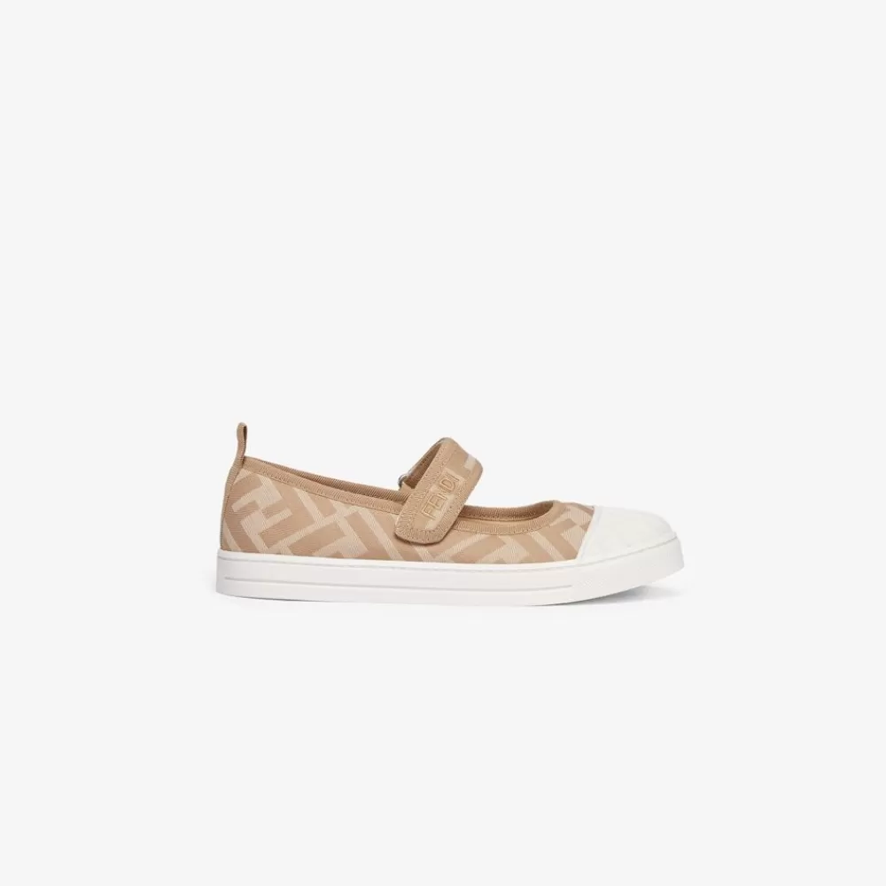 Fendi Schuhe<Junior-Ballerinas Aus Stoff In Beige