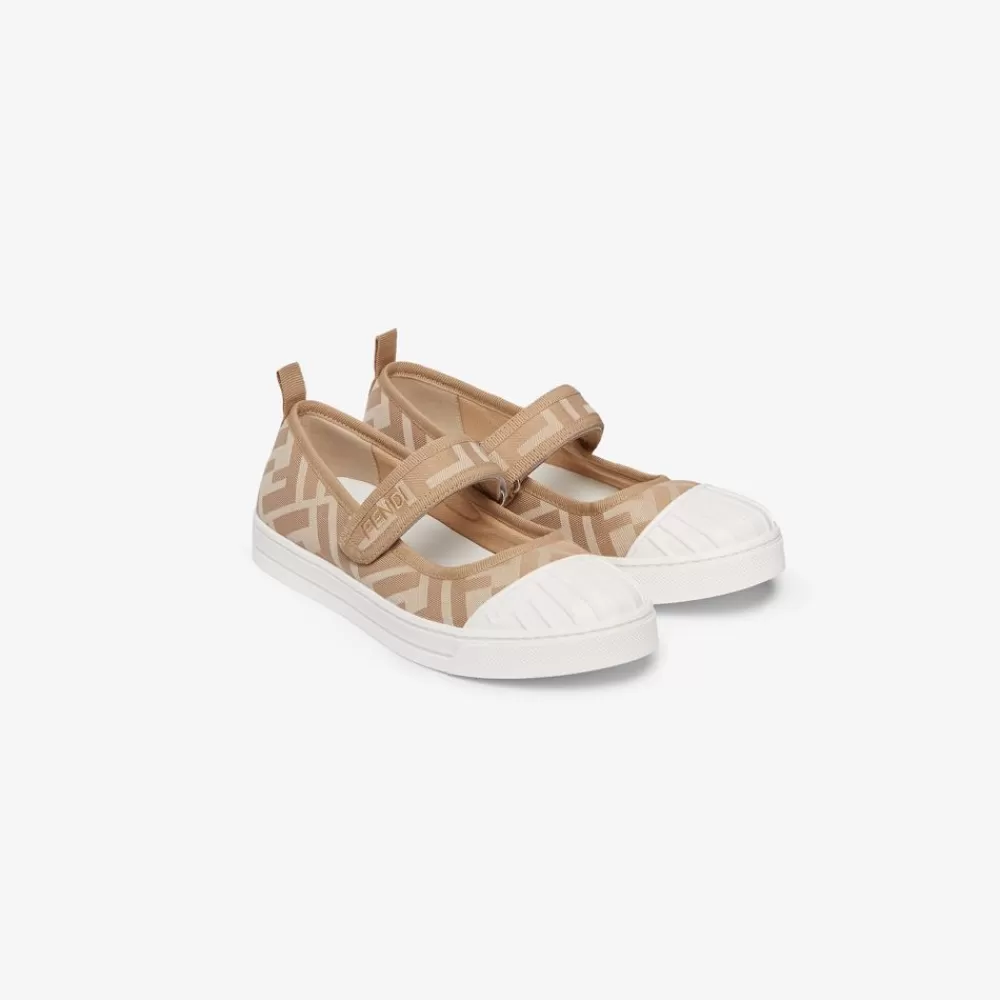 Fendi Schuhe<Junior-Ballerinas Aus Stoff In Beige